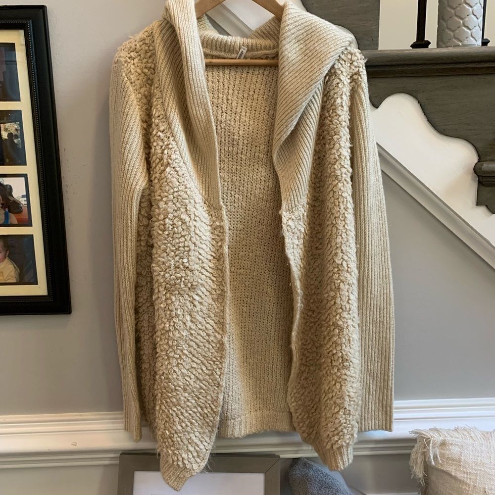 RipΒ Curl Acrylic Loop Hoodie Open Front Cardigan Sweater szβM